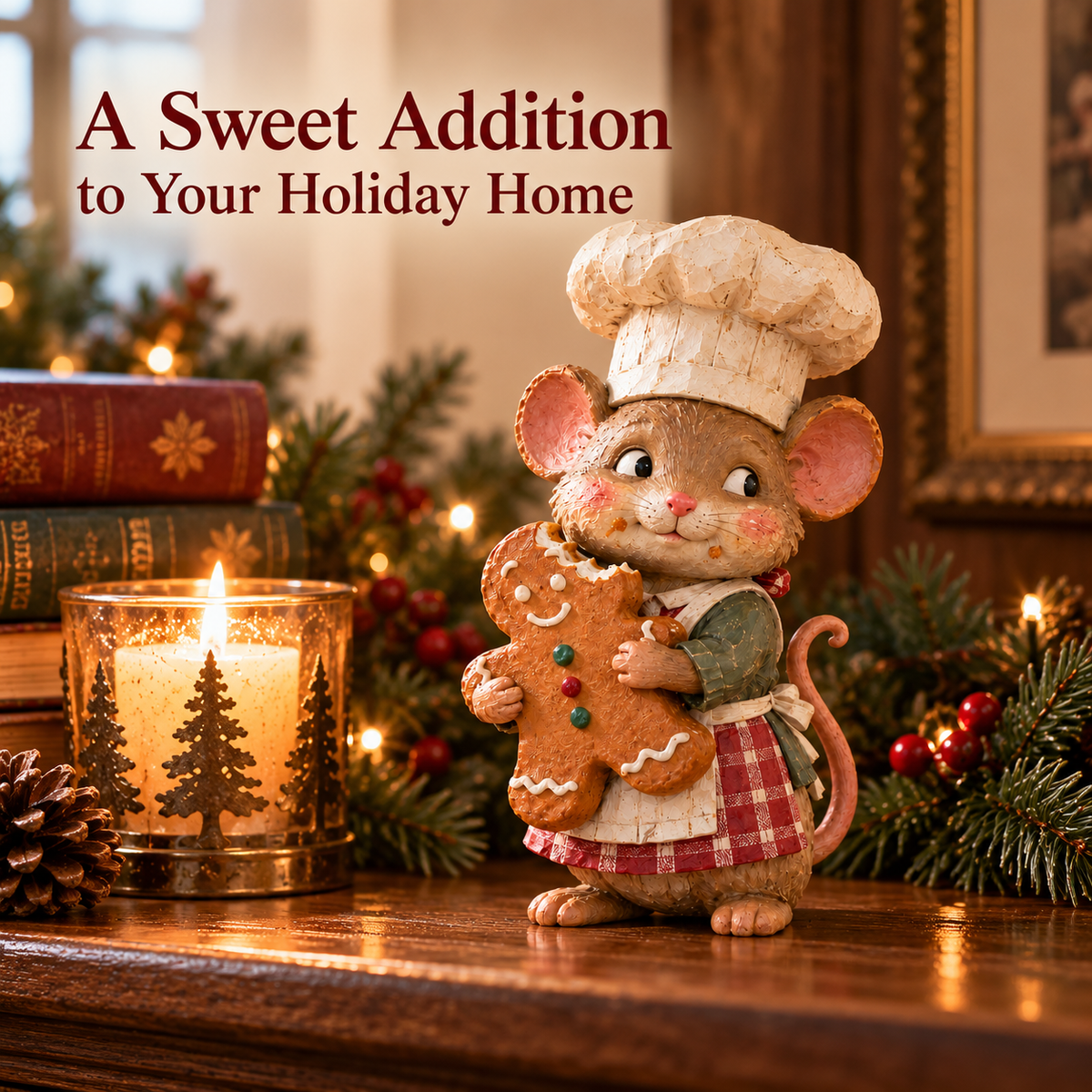🍪 Gingerbread Mouse Baker Figure