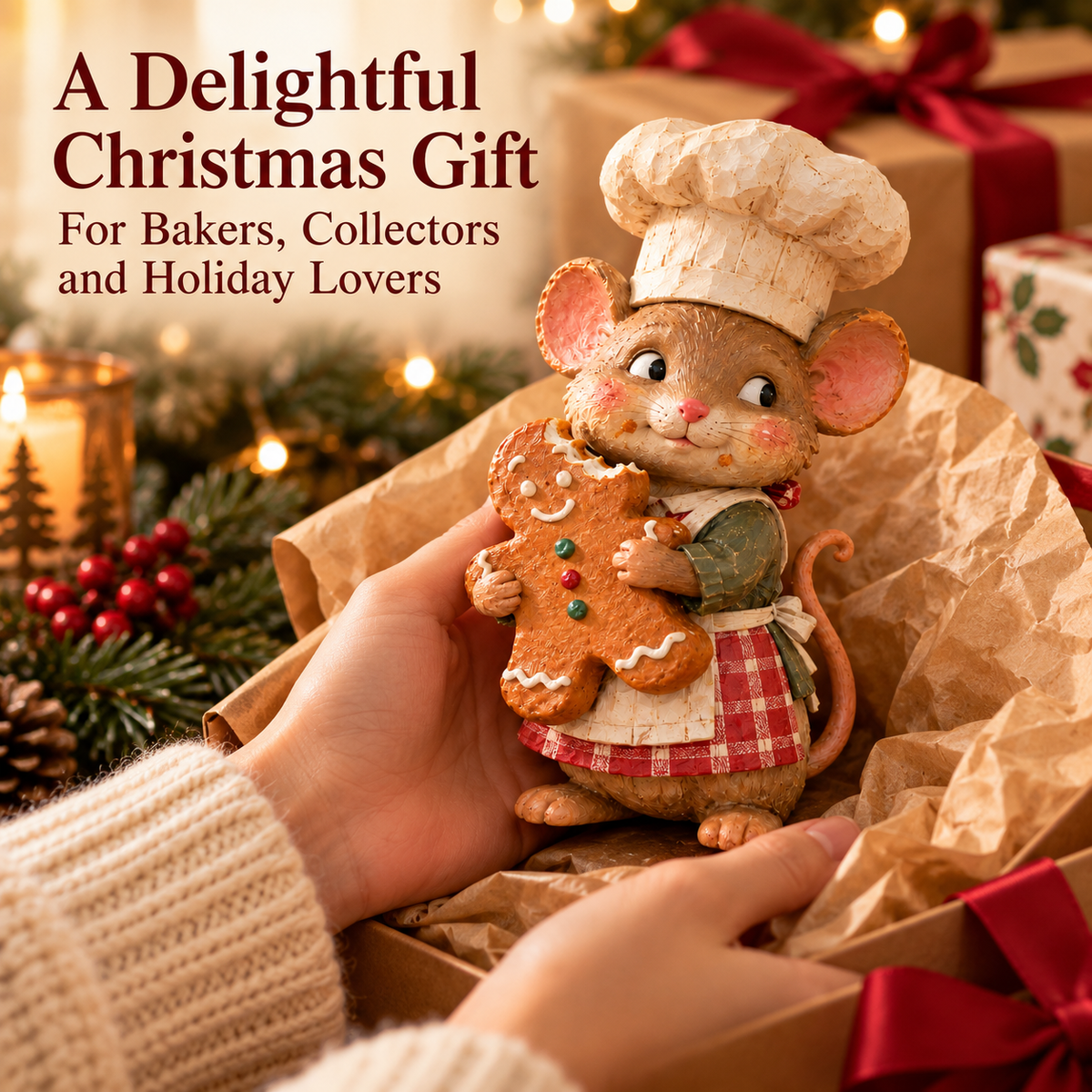 🍪 Gingerbread Mouse Baker Figure
