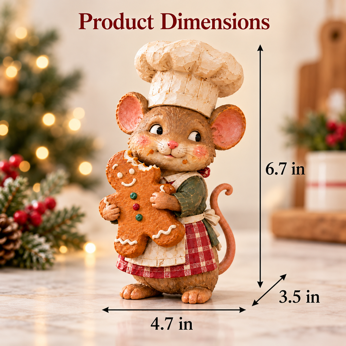 🍪 Gingerbread Mouse Baker Figure