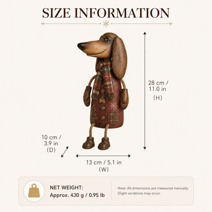 🎄 Vintage Christmas Dachshund Shelf Sitter | Festive Dog Decor