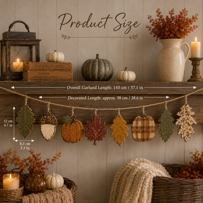 Vintage Farmhouse Autumn Wooden Garland