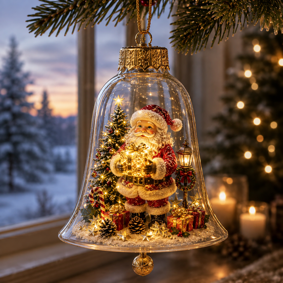 🔥Limited time 69% OFF -✨🎄 Glowing Christmas Story Acrylic Ornament – Light-Up Mini Holiday Scene