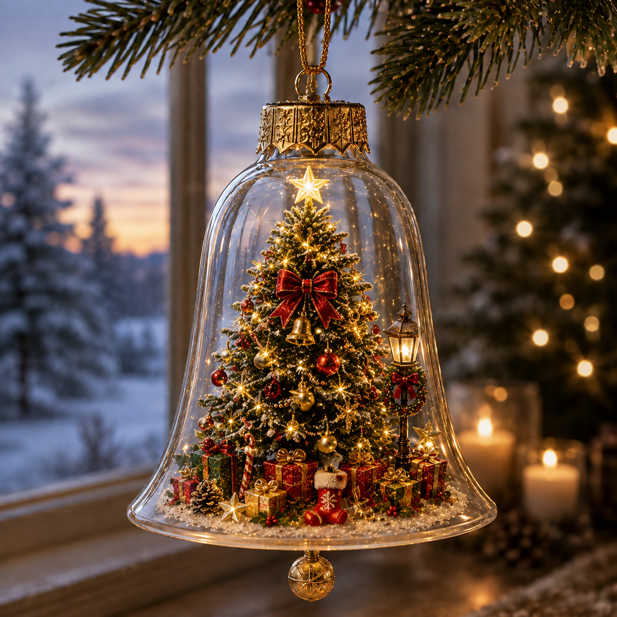 🔥Limited time 69% OFF -✨🎄 Glowing Christmas Story Acrylic Ornament – Light-Up Mini Holiday Scene