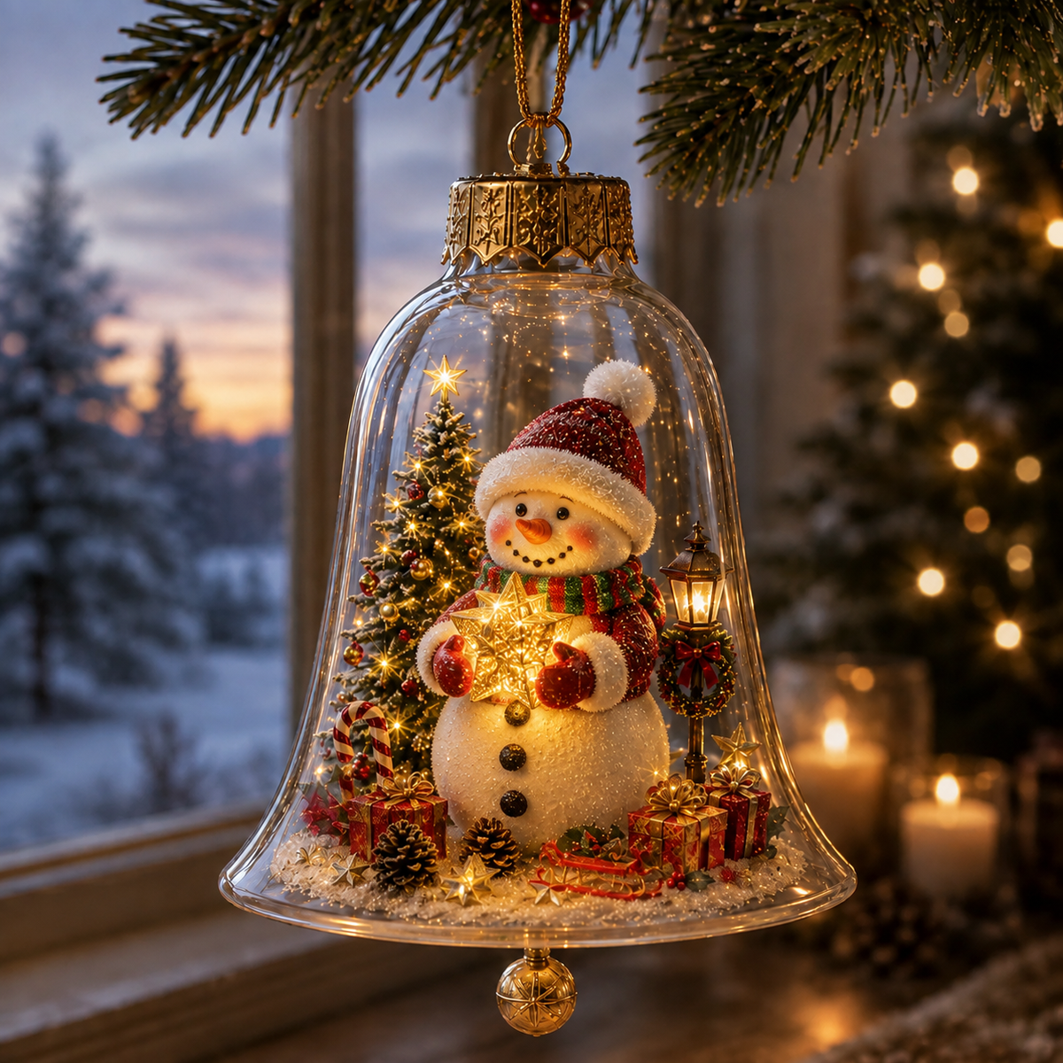 🔥Limited time 69% OFF -✨🎄 Glowing Christmas Story Acrylic Ornament – Light-Up Mini Holiday Scene