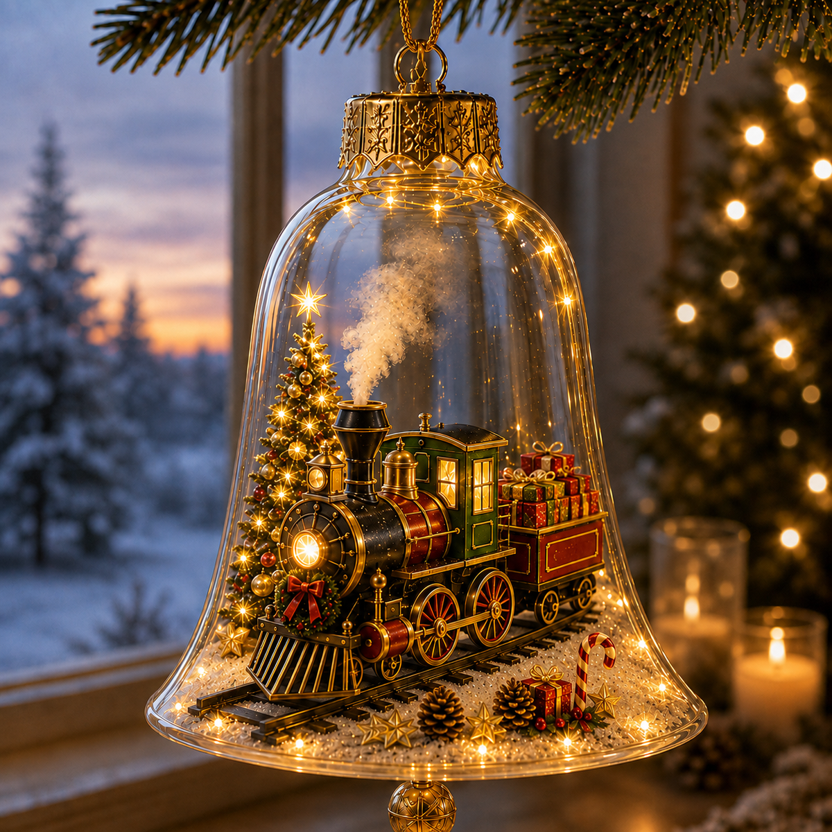 🔥Limited time 69% OFF -✨🎄 Glowing Christmas Story Acrylic Ornament – Light-Up Mini Holiday Scene
