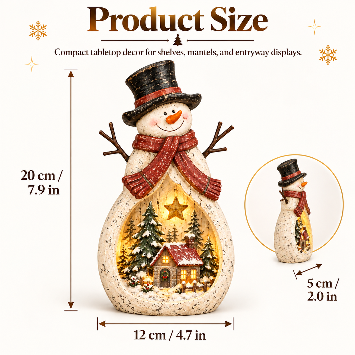 Vintage Lighted Snowman Village Decor