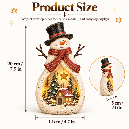 Vintage Lighted Snowman Village Decor