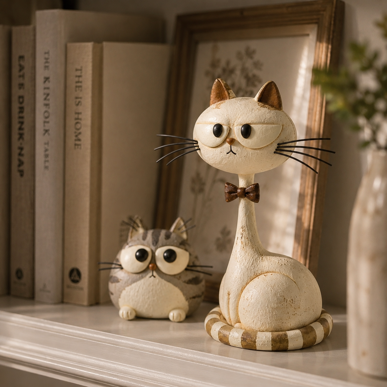 Vintage Folk Art Cat Sculptures