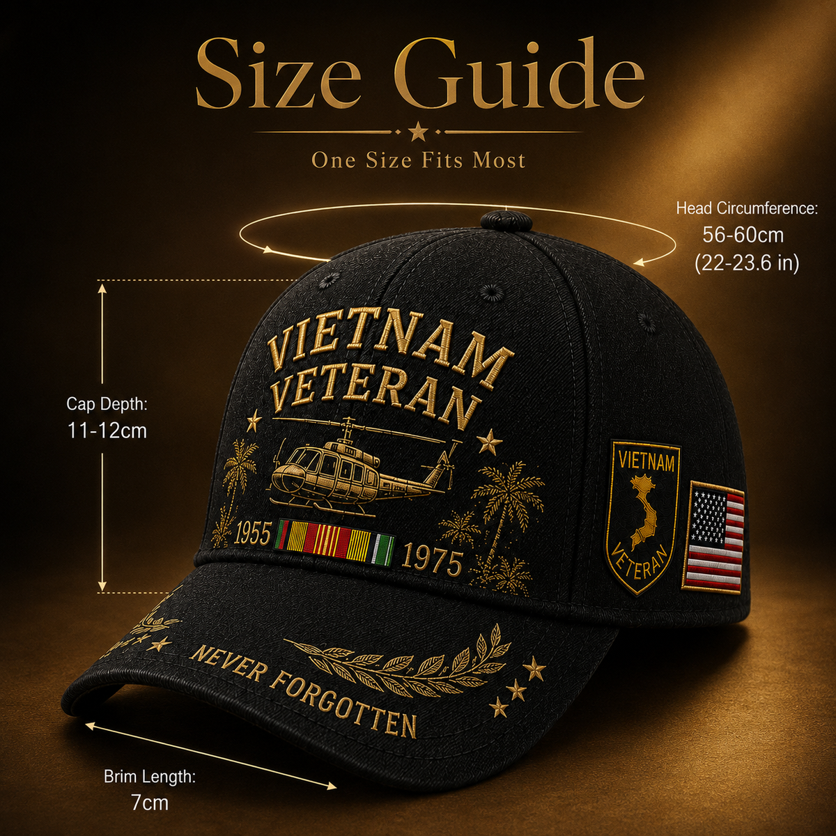 🇺🇸🎖️ Vietnam Veteran 1955–1975 Memorial Cap