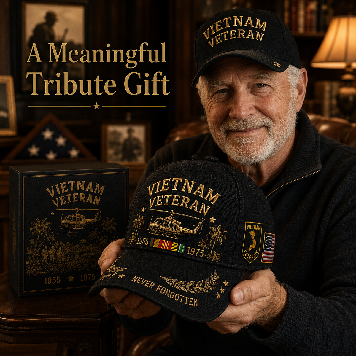 🇺🇸🎖️ Vietnam Veteran 1955–1975 Memorial Cap