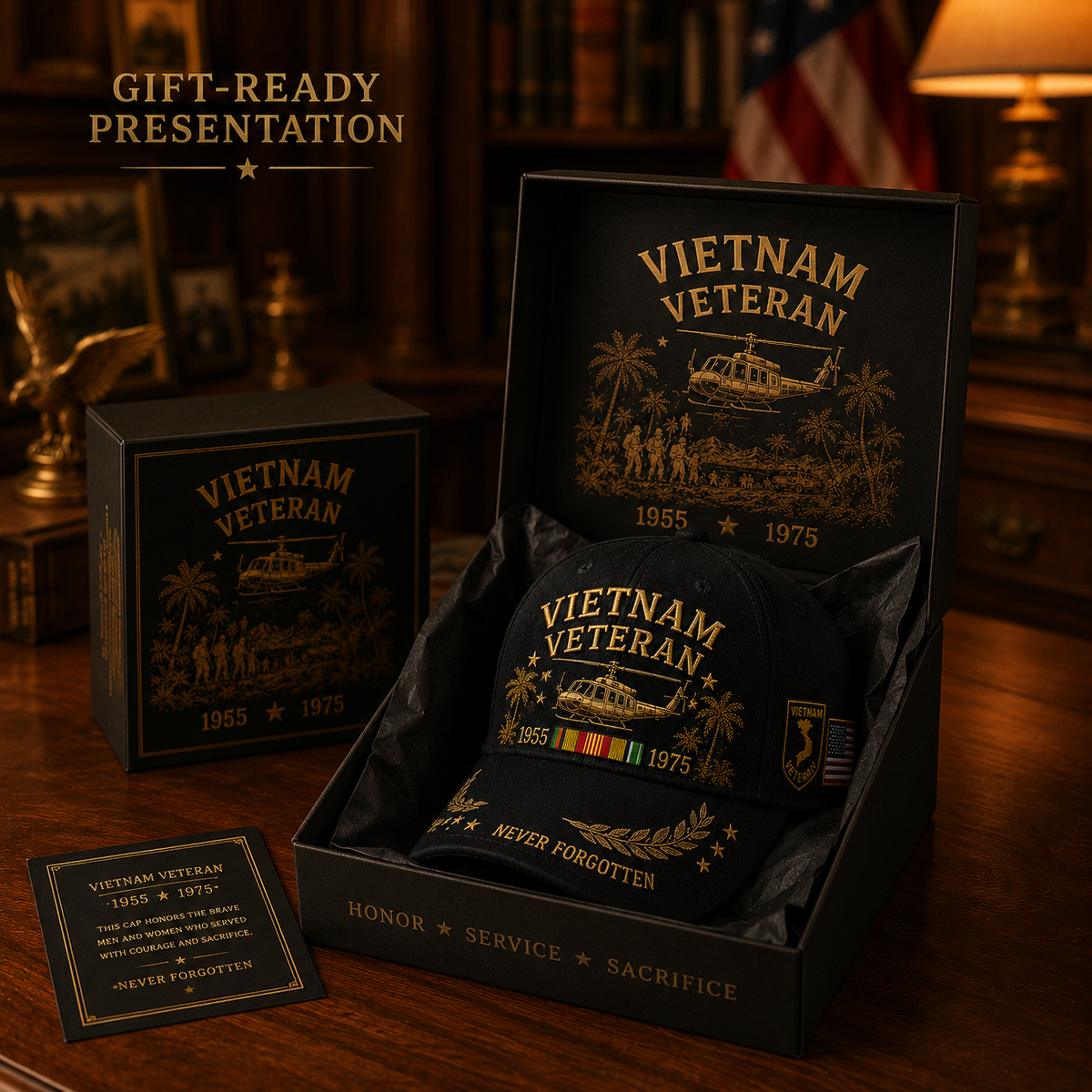 🇺🇸🎖️ Vietnam Veteran 1955–1975 Memorial Cap