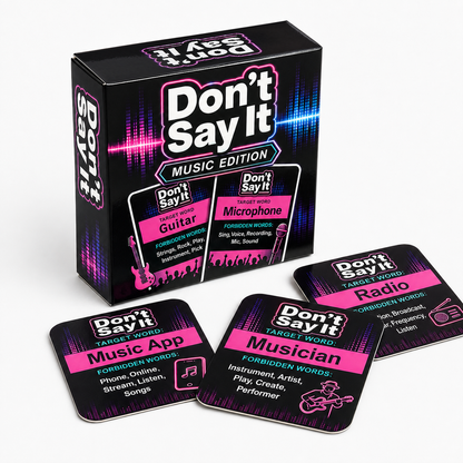 🎵 Don’t Say It! Music Edition – Fast-Paced Music Guessing Party Card Game 🎤