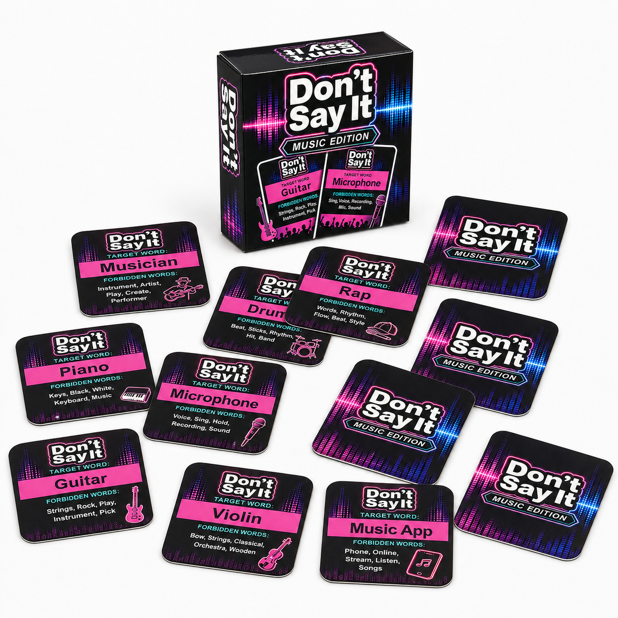 🎵 Don’t Say It! Music Edition – Fast-Paced Music Guessing Party Card Game 🎤
