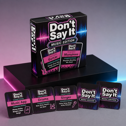 🎵 Don’t Say It! Music Edition – Fast-Paced Music Guessing Party Card Game 🎤