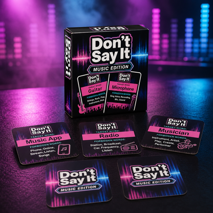 🎵 Don’t Say It! Music Edition – Fast-Paced Music Guessing Party Card Game 🎤