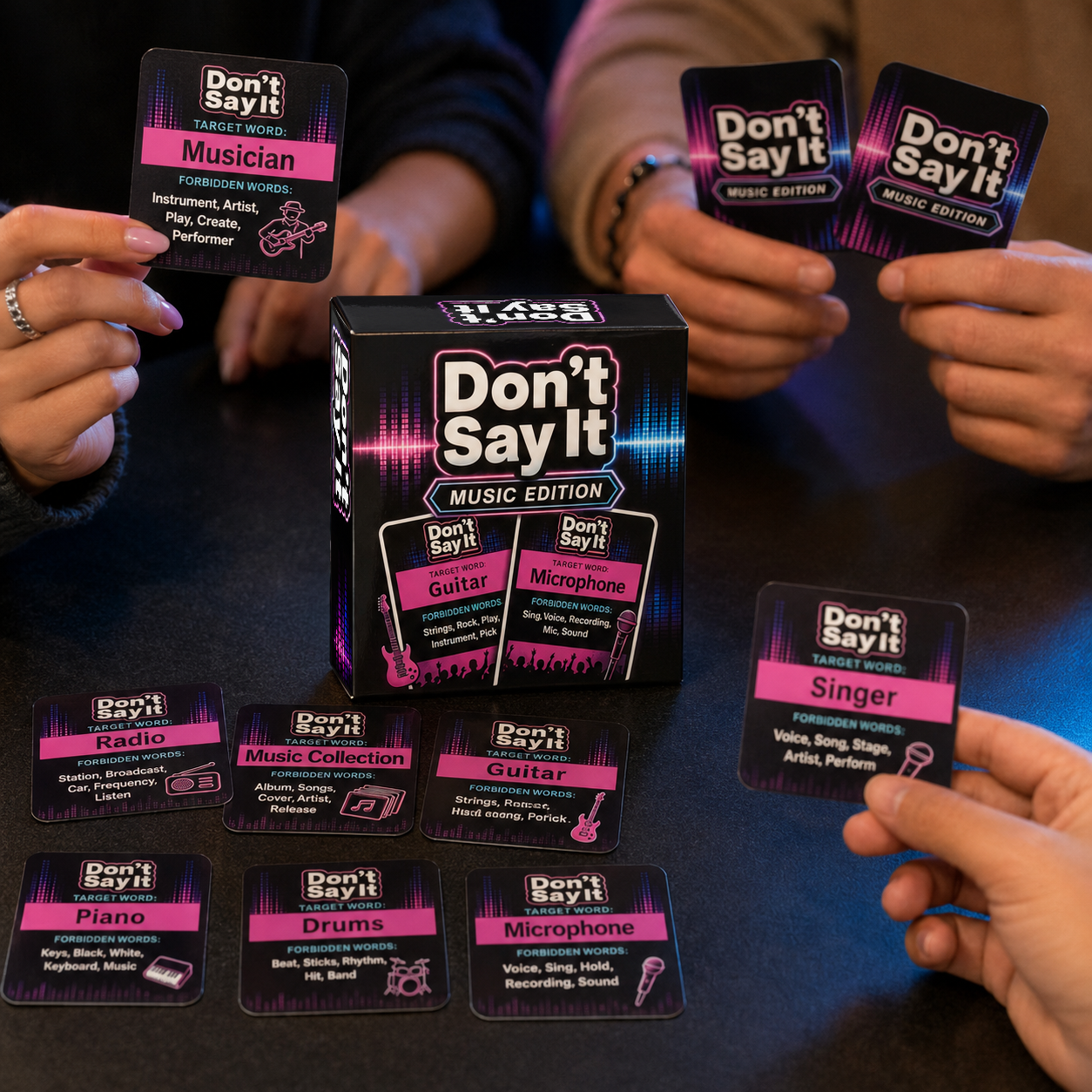 🎵 Don’t Say It! Music Edition – Fast-Paced Music Guessing Party Card Game 🎤