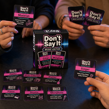 🎵 Don’t Say It! Music Edition – Fast-Paced Music Guessing Party Card Game 🎤
