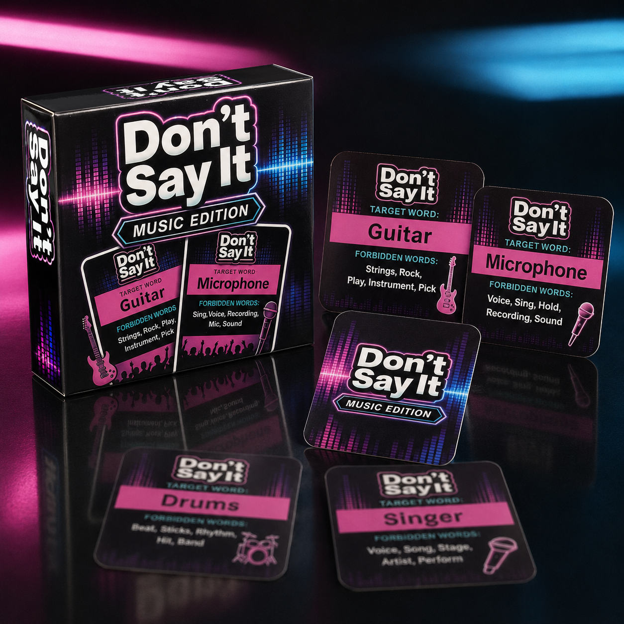 🎵 Don’t Say It! Music Edition – Fast-Paced Music Guessing Party Card Game 🎤