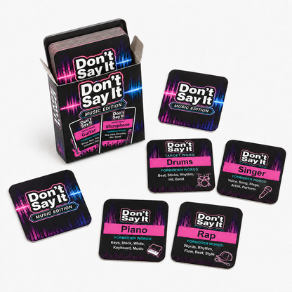 🎵 Don’t Say It! Music Edition – Fast-Paced Music Guessing Party Card Game 🎤