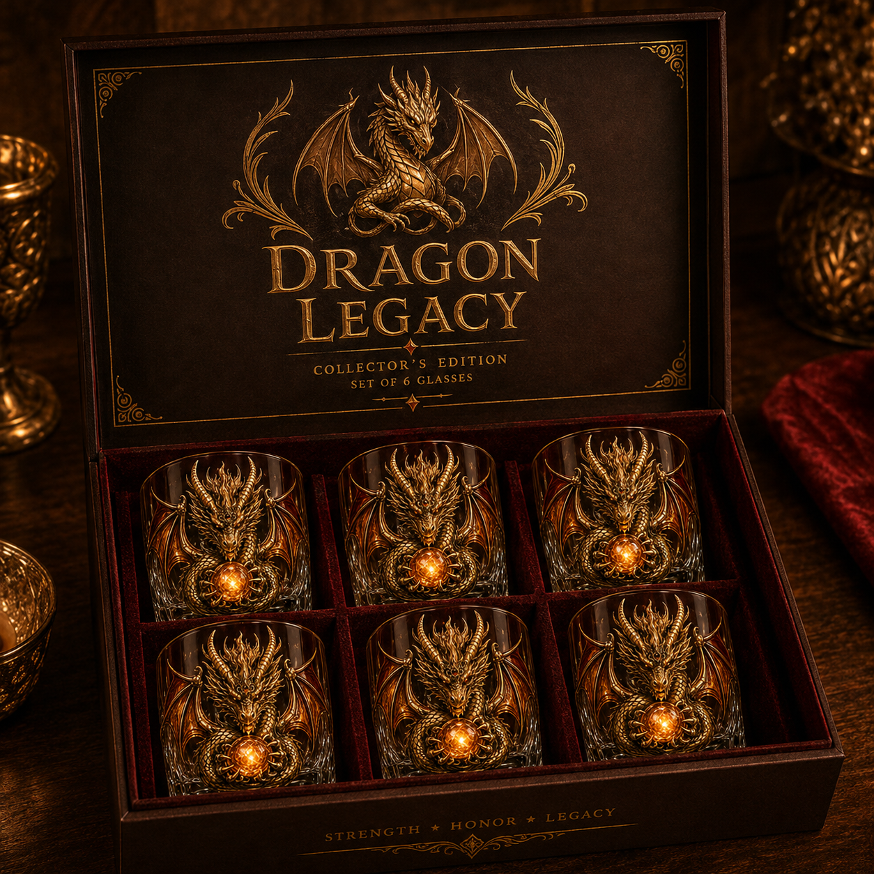🐉 Dragon Legacy 3D Dragon Decanter & Glass Gift Set | Raised Fantasy Barware, Collector’s Display & Legendary Gift 🎁