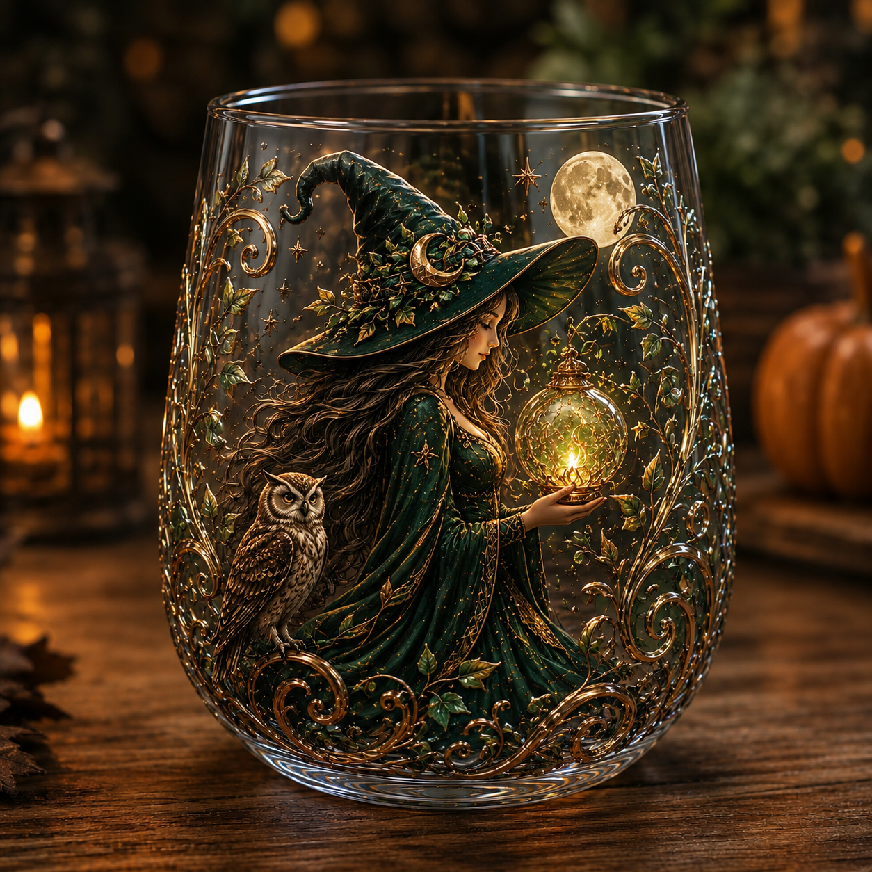 🧙‍♀️🔮 Enchanting Witch 3D Glass Art Cup | Mystical Raised Fantasy Glassware for Wine, Witchy Home Décor & Magical Gifts 🎁