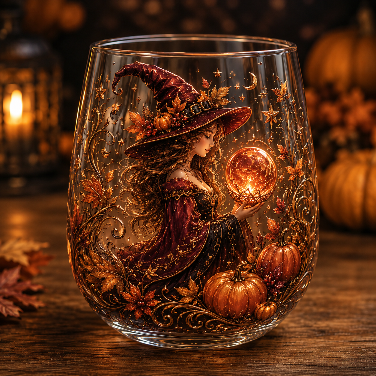 🧙‍♀️🔮 Enchanting Witch 3D Glass Art Cup | Mystical Raised Fantasy Glassware for Wine, Witchy Home Décor & Magical Gifts 🎁