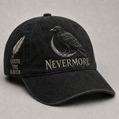 🖤🪶 Vintage Raven Embroidered Baseball Cap | Gothic Bird Lover Hat