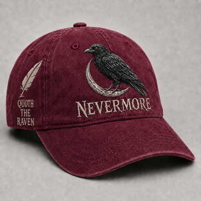 🖤🪶 Vintage Raven Embroidered Baseball Cap | Gothic Bird Lover Hat