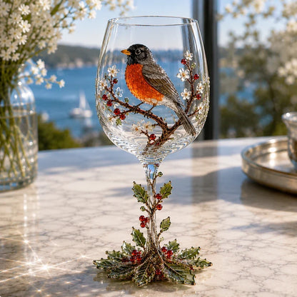 🐦🍷 Nature’s Winged Beauties – 3D Bird Wine Glass Collection