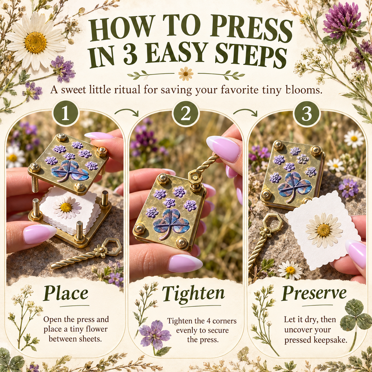 🌼 50% OFF Today! Mini Flower Press Keepsake for Tiny Blooms & Petals