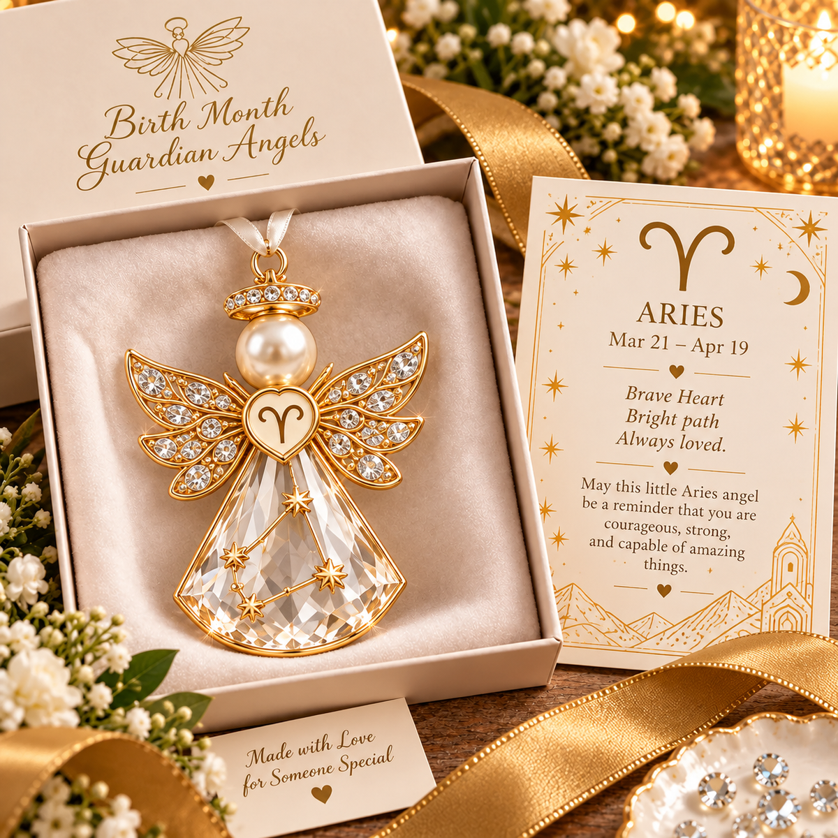 🌟Christmas Zodiac Birthstone Guardian Angel Card👼