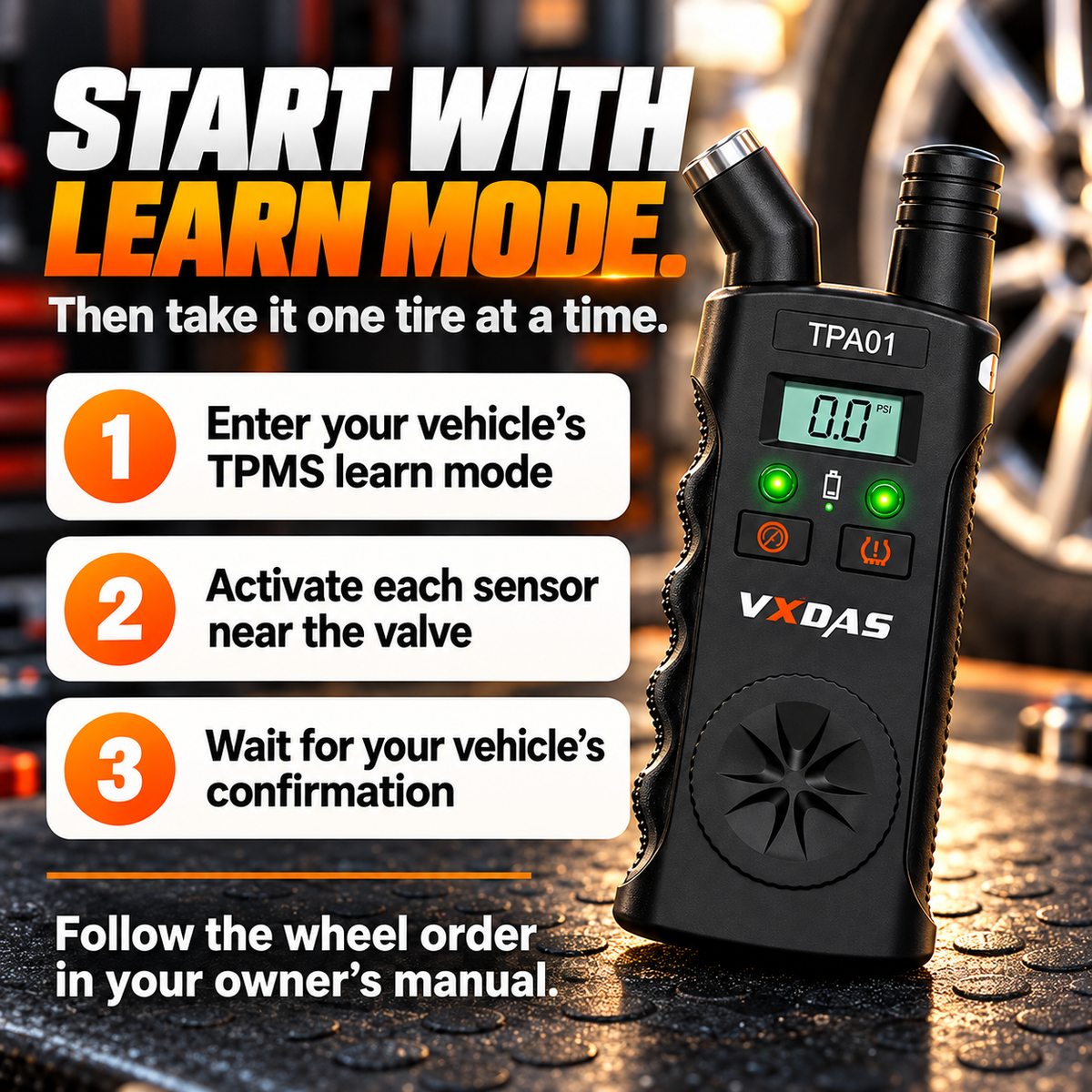 🔧 50% OFF! 2-in-1 TPMS Relearn Tool with Digital Tire Pressure Check