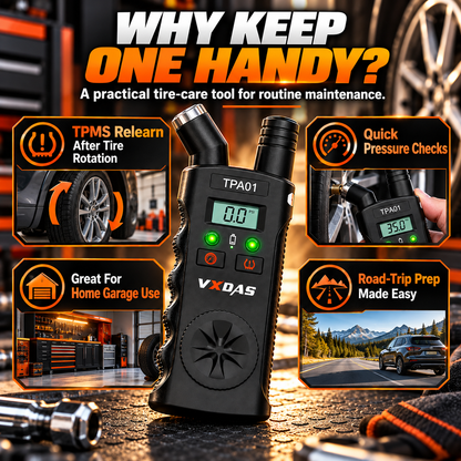 🔧 50% OFF! 2-in-1 TPMS Relearn Tool with Digital Tire Pressure Check