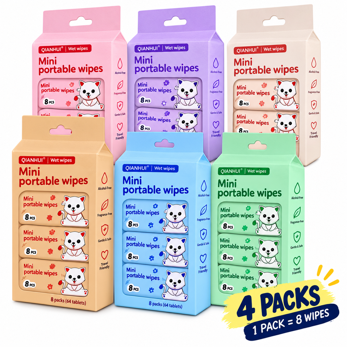 Mini Portable Wet Wipes – Compact & Convenient for Everyday Use