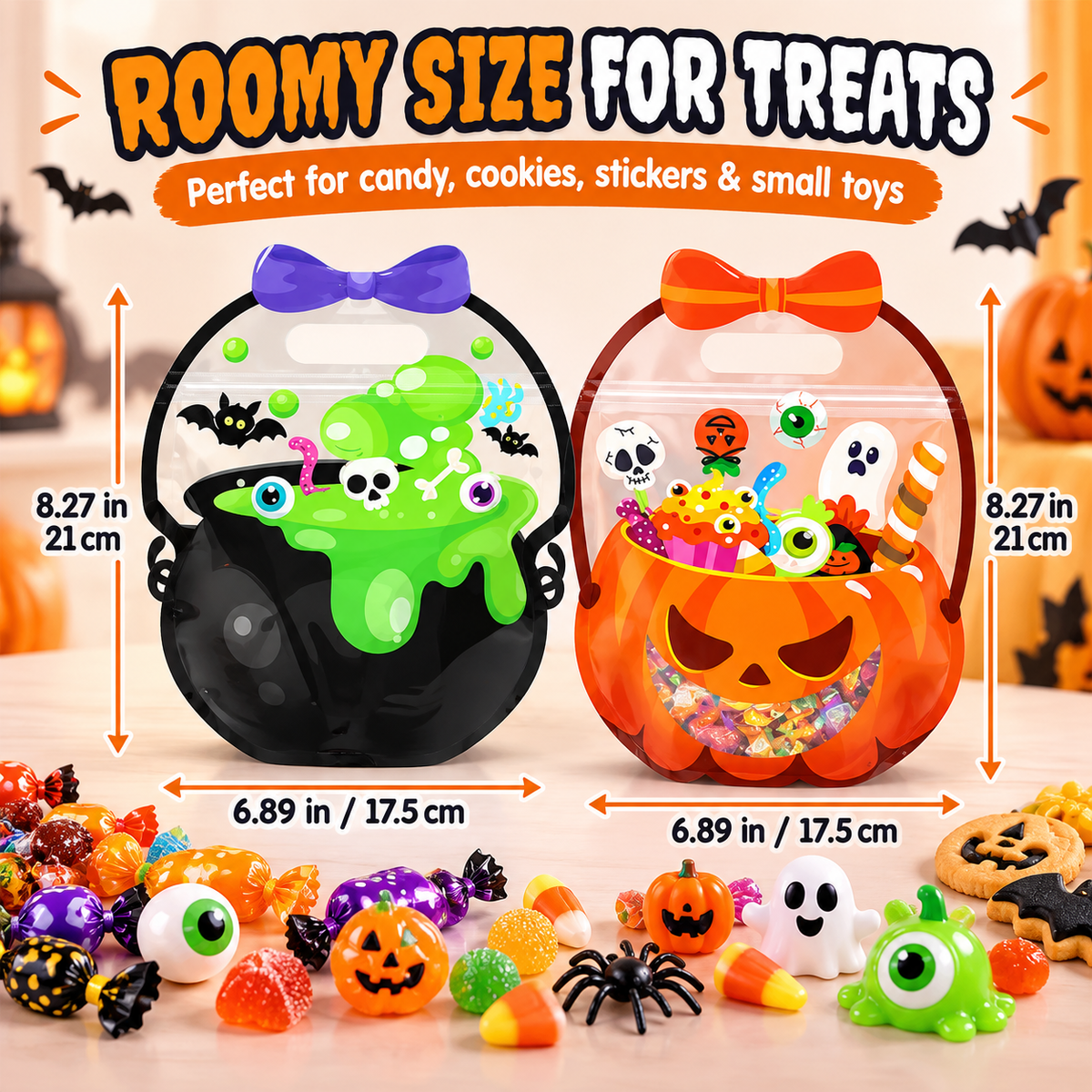 🎃 50% OFF Today! Halloween Goodie Bags for Treats, Candy & Party Favors