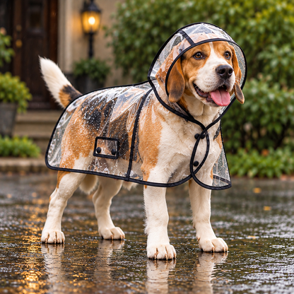 🐶 Pet Raincoat – Transparent Waterproof Dog Cape, Lightweight Protection for Small & Medium Dogs