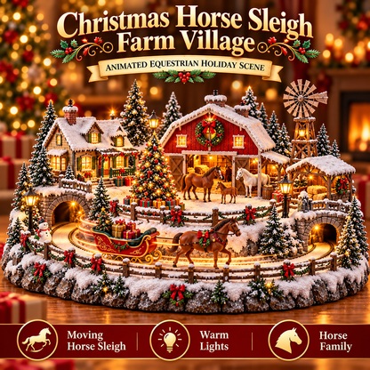 🐮 Highland Cow Christmas Farm Village – Lighted Farmhouse Holiday Scene