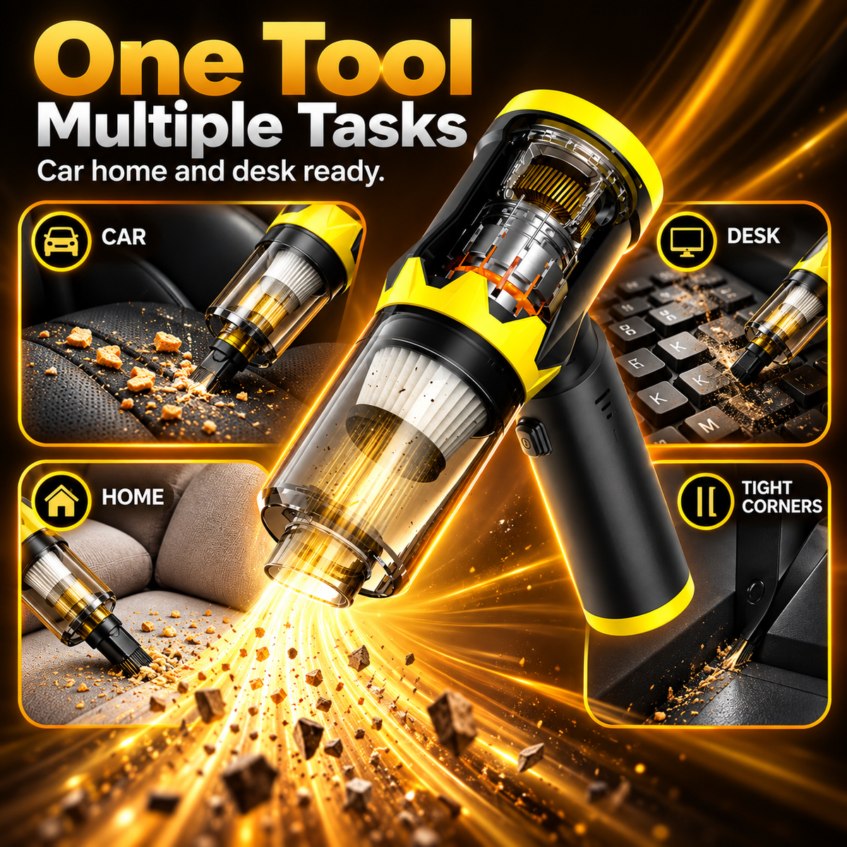🧹 4-in-1 Cordless Handheld Vacuum – Compact Everyday Cleaning Tool
