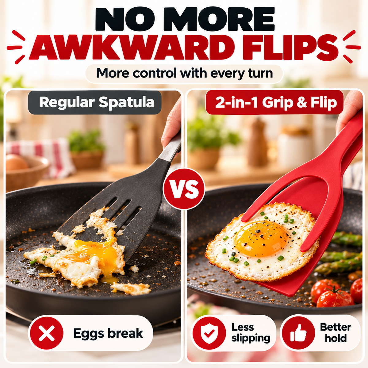 🍳 2-in-1 Spatula Tongs – Lightweight Nylon Cooking & Flipping Tool