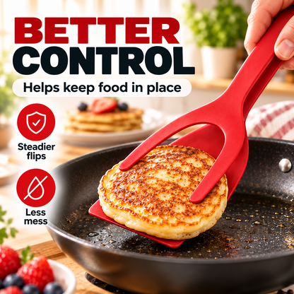 🍳 2-in-1 Spatula Tongs – Lightweight Nylon Cooking & Flipping Tool