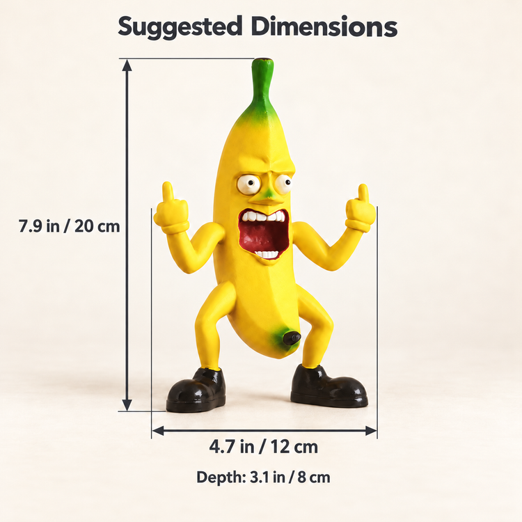 🍌🖕 Angry Banana Middle Finger Figurine – Hilarious Desk Decor & Gag Gift