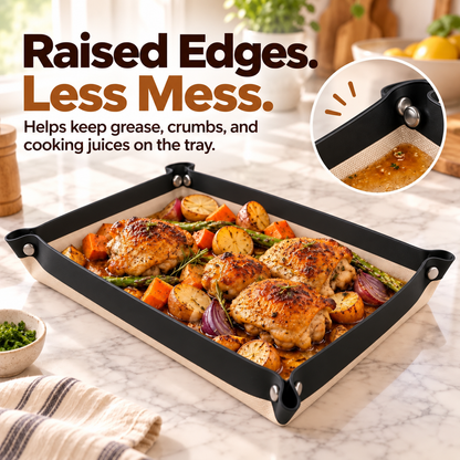 Foldable Silicone Baking Mat 🍪 – 30×40cm Nonstick Tray in Black
