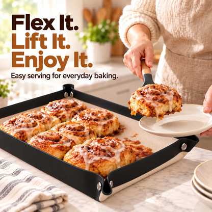Foldable Silicone Baking Mat 🍪 – 30×40cm Nonstick Tray in Black