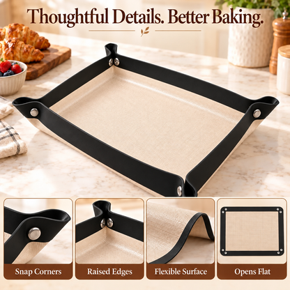 Foldable Silicone Baking Mat 🍪 – 30×40cm Nonstick Tray in Black