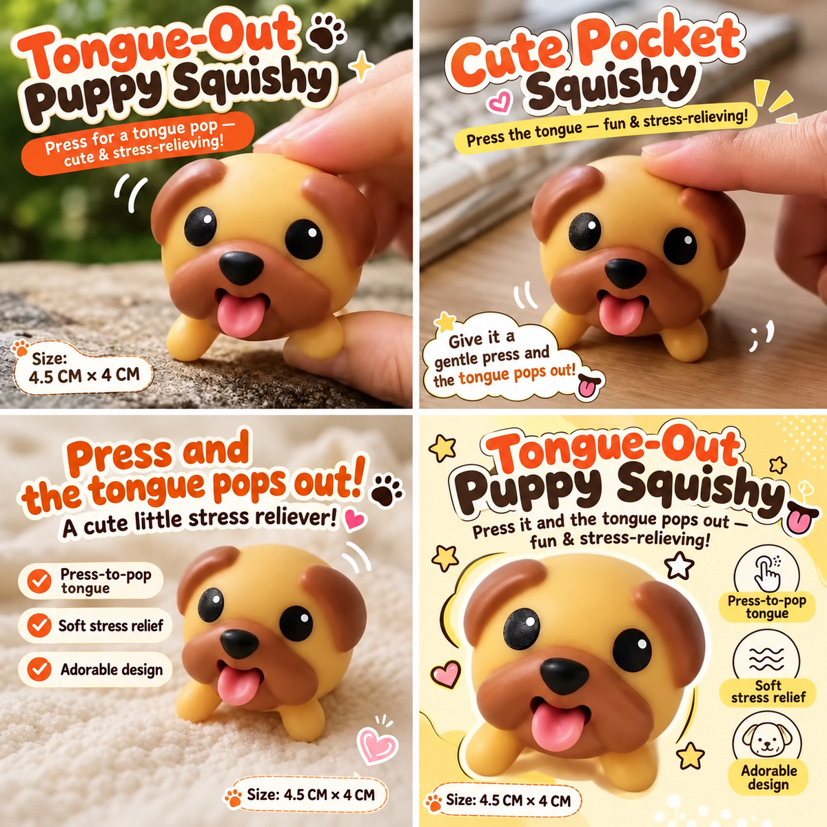 🐶 Pop-Up Tongue Puppy Fidget Toy – Cute Desk Buddy