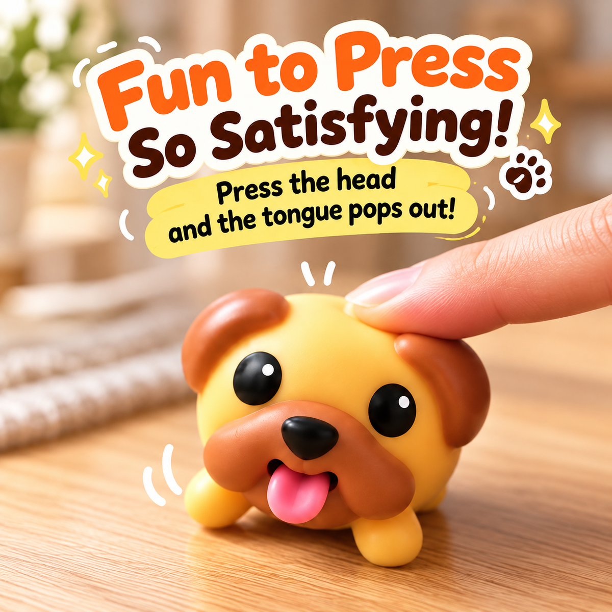 🐶 Pop-Up Tongue Puppy Fidget Toy – Cute Desk Buddy