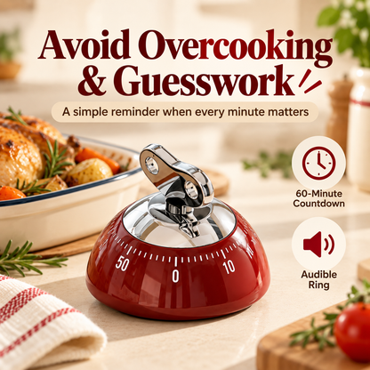 Retro Magnetic Kitchen Timer ⏰ – Vintage-Style Cooking Countdown
