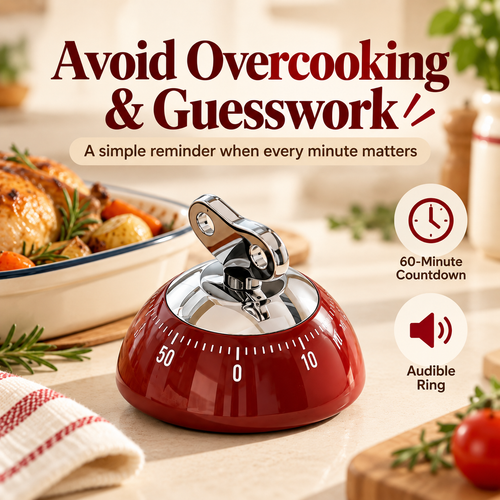 Retro Magnetic Kitchen Timer ⏰ – Vintage-Style Cooking Countdown