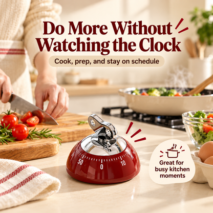 Retro Magnetic Kitchen Timer ⏰ – Vintage-Style Cooking Countdown