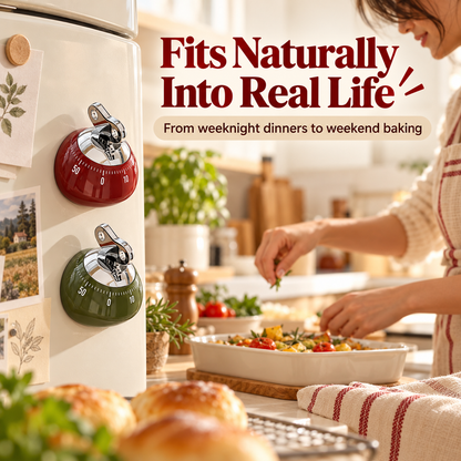 Retro Magnetic Kitchen Timer ⏰ – Vintage-Style Cooking Countdown